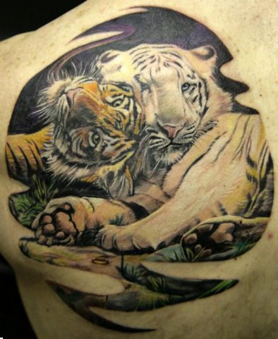 Фото и  значения татуировки Тигр. X_3ee52708