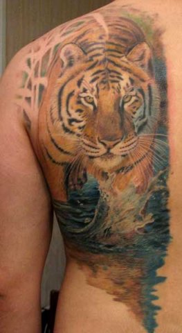 Фото и  значения татуировки Тигр. X_70a518b8